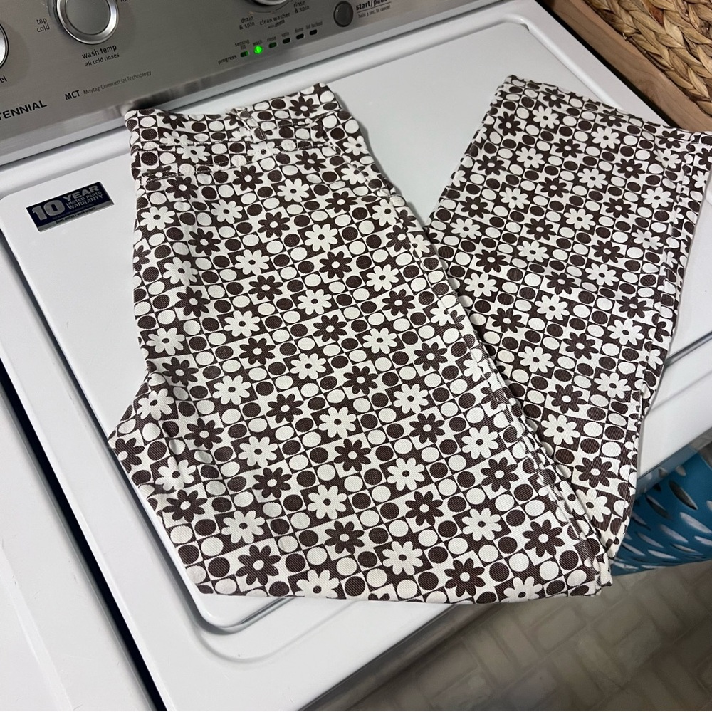 Love + Harmony checker floral jeans